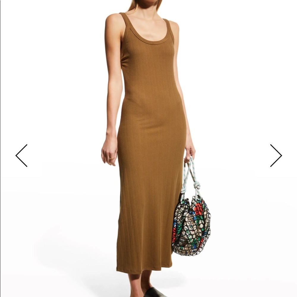 Vitamin A Organic West Tank Dress Tea Leaf XS